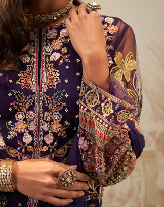 Ridhi Mehra-Kudi Purple Floral Kurta Set-INDIASPOPUP.COM