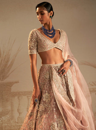 Ridhi Mehra-Doli Dusty Pink Lehenga Set-INDIASPOPUP.COM