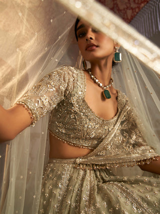 Ridhi Mehra-Chandni Silver Green Lehenga Set-INDIASPOPUP.COM