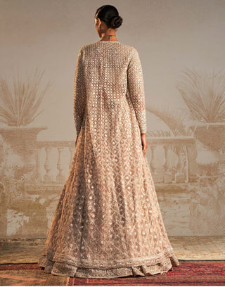 Ridhi Mehra-Gallaan Champagne Lehenga And Jacket Set-INDIASPOPUP.COM