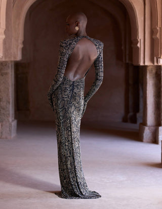 Serpentina black silver gown