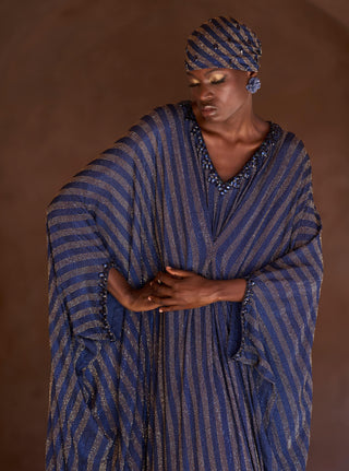 Khayrat blue gold kaftan set