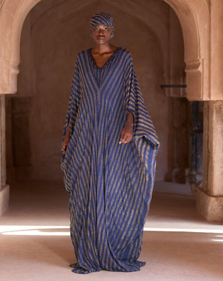 Khayrat blue gold kaftan set