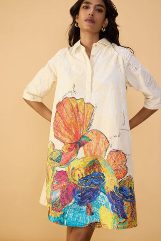 Vera ivory multicolor dress