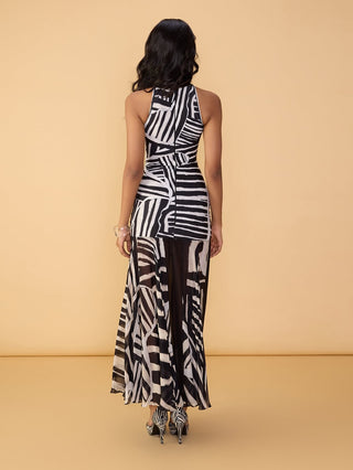 Ulla black and white dress