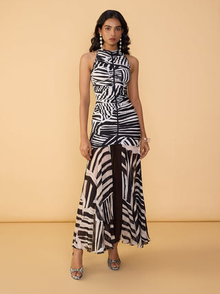 Ulla black and white dress