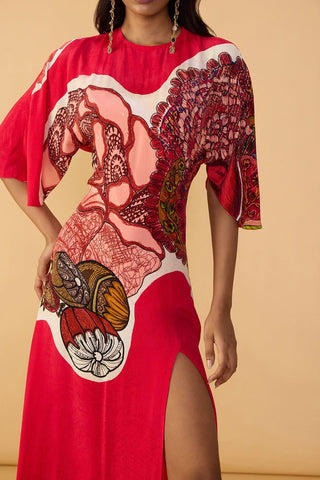 Mischka raspberry red dress