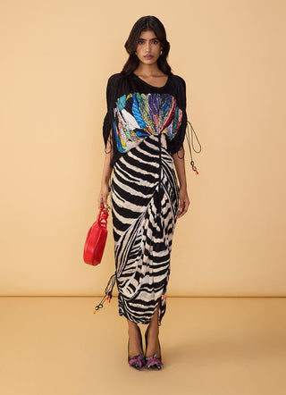 Zia black and white dress