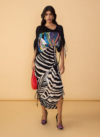 Zia black and white dress