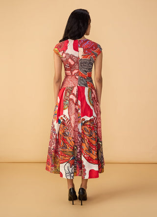 Ramie raspberry red dress