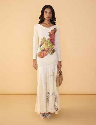 Fiona ivory multicolor dress