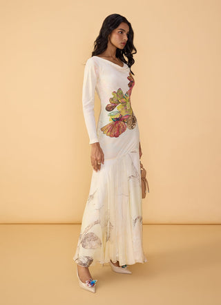 Fiona ivory multicolor dress