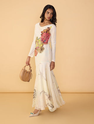 Fiona ivory multicolor dress