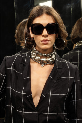 Black Chessboard Kurta And Pants by Ekaya available on Indiaspopup.com