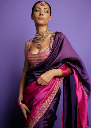 Punit Balana Baingani And Gulabi Classic Sari And Blouse available on indiaspopup