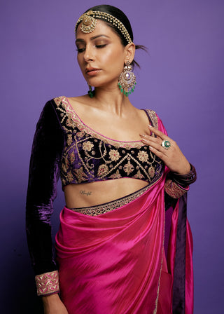 Punit Balana Gulabi Gulaal And Baingani Johari Sari And Blouse available on indiaspopup