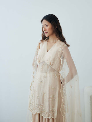 Lavanya Ahuja-Pearled Sand Sharara Set-INDIASPOPUP.COM