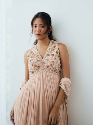 Lavanya Ahuja-Sand Blush Tunic And Sharara Set-INDIASPOPUP.COM