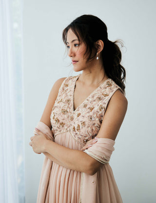 Lavanya Ahuja-Sand Blush Tunic And Sharara Set-INDIASPOPUP.COM
