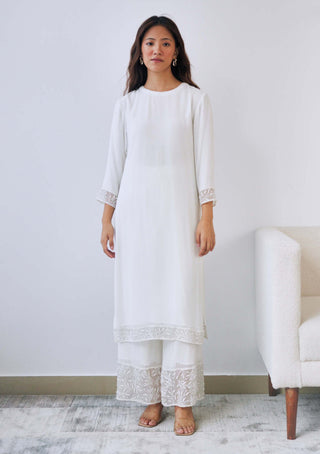 Lavanya Ahuja-Cloud White Georgette Kurta Set-INDIASPOPUP.COM