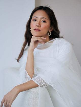 Lavanya Ahuja-Cloud White Georgette Kurta Set-INDIASPOPUP.COM