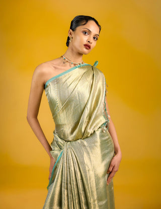 Ekaya Sage Sea Green Sari available on indiaspopup