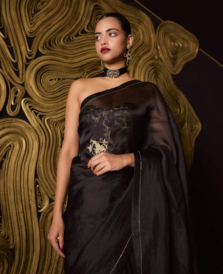 Ekaya Black Midnight Kiss Sari available on indiaspopup