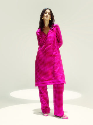 Pink Gerum Classic Kurta And Pants by Ekaya available on Indiaspopup.com