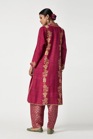 Payal Pratap-Fuchsia Akilah Embroidered Kurta And Salwar-INDIASPOPUP.COM
