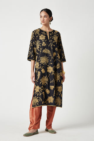 Payal Pratap-Black Red Malika Embroidered Kurta Set-INDIASPOPUP.COM