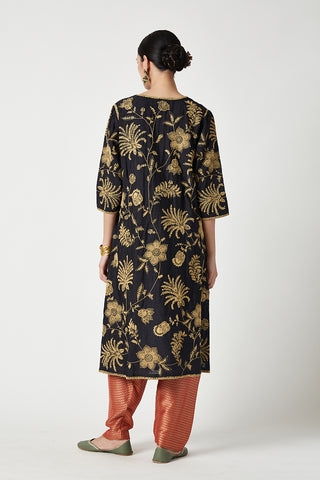 Payal Pratap-Black Red Malika Embroidered Kurta Set-INDIASPOPUP.COM