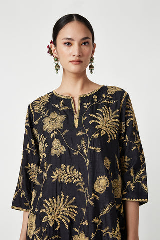 Payal Pratap-Black Red Malika Embroidered Kurta Set-INDIASPOPUP.COM