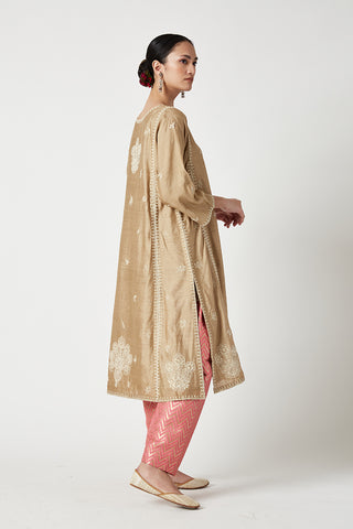 Payal Pratap-Beige Inaya Embroidered Kurta Set-INDIASPOPUP.COM