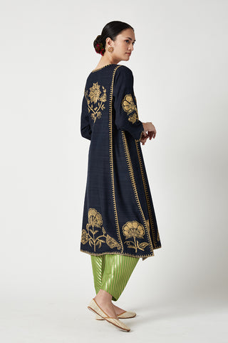 Payal Pratap-Navy Zora Embroidered Kurta Set-INDIASPOPUP.COM