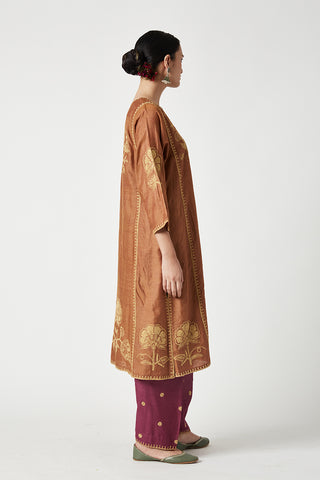 Payal Pratap-Rust Mariam Embroidered Kurta And Pants-INDIASPOPUP.COM