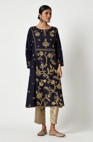 Payal Pratap-Navy Gold Layla Embroidered Kurta And Pants-INDIASPOPUP.COM