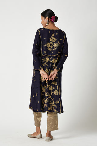 Payal Pratap-Navy Gold Layla Embroidered Kurta And Pants-INDIASPOPUP.COM