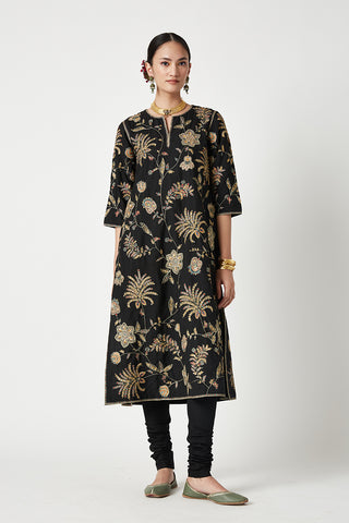 Payal Pratap-Black Naseem Embroidered Kurta Set-INDIASPOPUP.COM