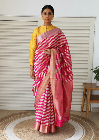 Dharki By Brijesh Gupta-Itta Rani And Gold Chanderi Sari-INDIASPOPUP.COM