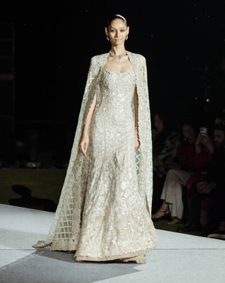 Silver and gold cheryl gown and cape