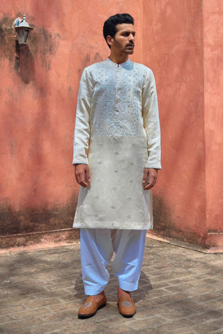 Roopangarh Ivory Kurta And Salwar by Ankit V Kapoor available on Indiaspopup.com