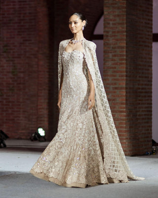 Silver and gold cheryl gown and cape