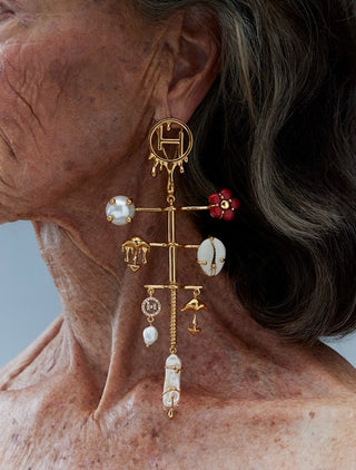 Outhouse Cartella Gold Earrings available on indiaspopup