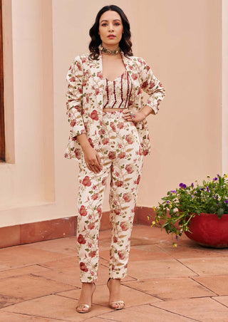 Chhavvi Aggarwal-Ivory Printed Pantsuit Set-INDIASPOPUP.COM