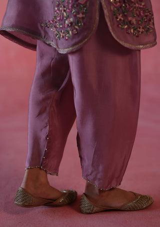 Kewra Plum Kurta Set by Begum Pret available on Indiaspopup.com