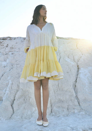 The Loom Art-Dreamy Caramel Yellow Dress-INDIASPOPUP.COM