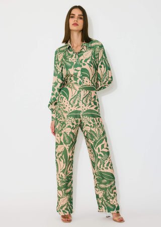 Peach and green shirt and pants