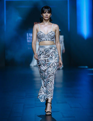 Nebula black pastel midi skirt and corset bustier