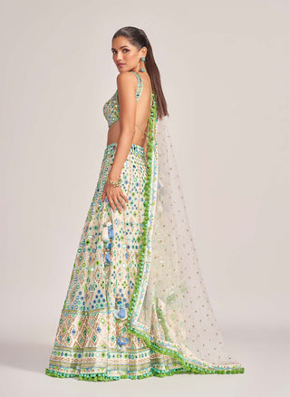 Gopi Vaid-Ivory Avantika Georgette Lehenga Set-INDIASPOPUP.COM