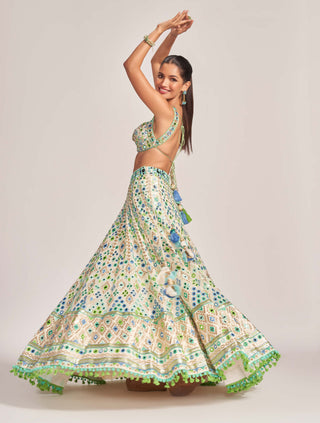 Gopi Vaid-Ivory Avantika Georgette Lehenga Set-INDIASPOPUP.COM